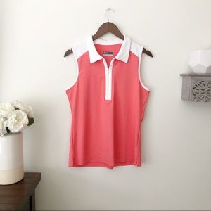 Lija golf polo tank top coral white size large new with tags